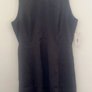 Kay Unger Black Sleeveless Sheath Midi Dress